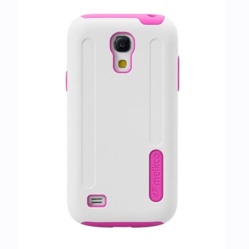 Funda Melkco - Carcasa para Samsung Galaxy S4 Mini (Doble Capa), Blanco/Rosado