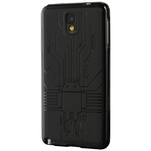 Funda Cruzerlite Caso Bugdroid Circuito TPU para el Samsung Galaxy Note 3, Negro