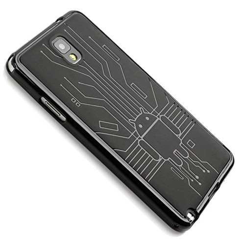 Funda Cruzerlite Caso Bugdroid Circuito TPU para el Samsung Galaxy Note 3, Negro