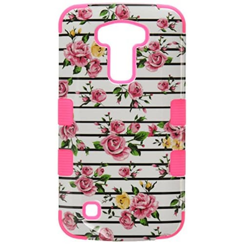 Funda Asmyna Tuff Hybrid Protector Case for LG K10 - Pink Fresh Roses/Electric Pink