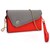 Funda Kroo Women's Clutch Wallet for Smart Phone with Shoulder Straps - Red and Grey