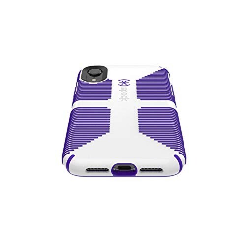 Funda Speck Products CandyShell Grip - Carcasa para iPhone XR, Color Blanco y Morado