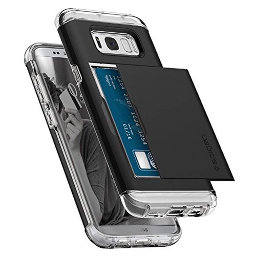 Funda Spigen Funda para Galaxy S8 Plus, Crystal Wallet,  us - Negro
