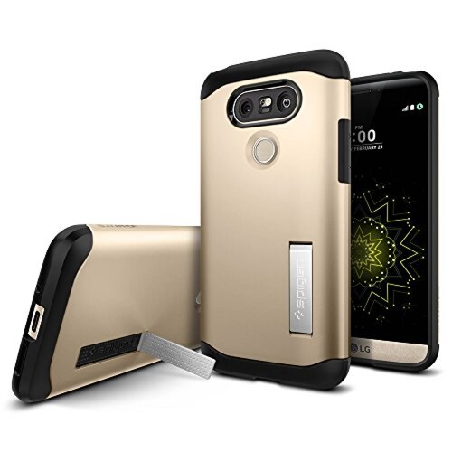 Funda Spigen Slim Armor LG G5 Caso con tecnología Air Cu hampán Oro