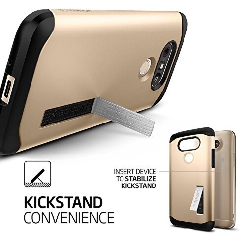 Funda Spigen Slim Armor LG G5 Caso con tecnología Air Cu hampán Oro