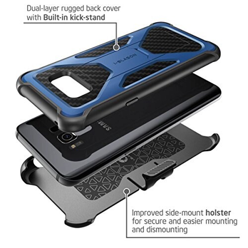 Funda i-Blason Galaxy S8 Plus Case, Transformer Kickstan lip (Navy)