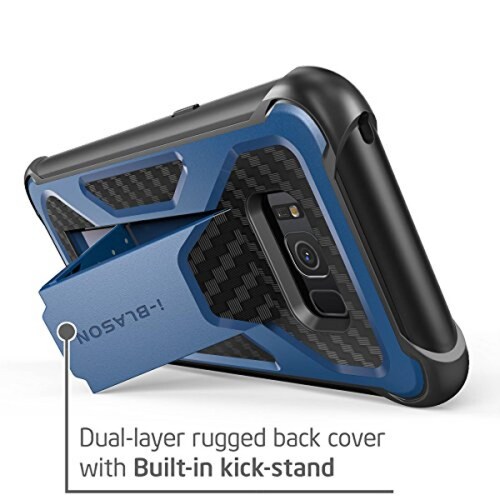 Funda i-Blason Galaxy S8 Plus Case, Transformer Kickstan lip (Navy)