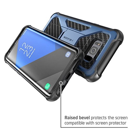 Funda i-Blason Galaxy S8 Plus Case, Transformer Kickstan lip (Navy)