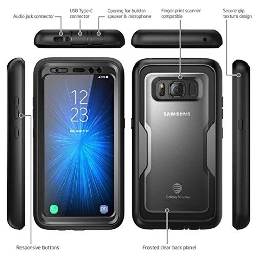 Funda i-Blason Funda para Galaxy S8 Active, Magma de Cue s) (Negro)