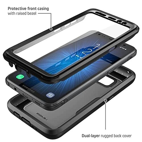 Funda i-Blason Funda para Galaxy S8 Active, Magma de Cue s) (Negro)