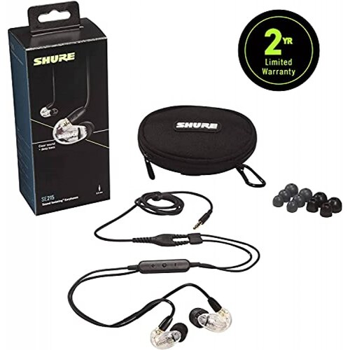 Audífonos Shure SE215  Auriculares aislantes de Sonido con Cable de 3, ansparente