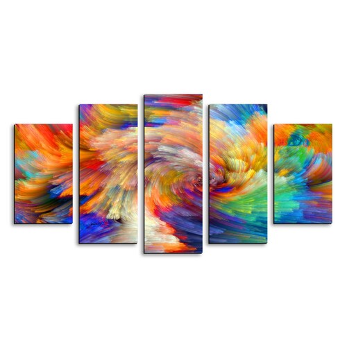 Cuadro decorativo Abstracto Nube de Colores moderno decoración 150x80cm 5 piezas