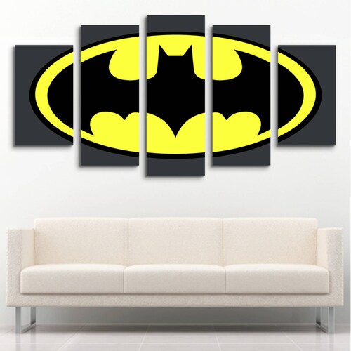 Cuadro decorativo Batman Simbolo Comics moderno decoración 150x80cm 5 piezas