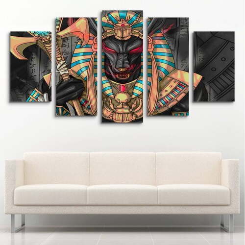 Cuadro decorativo Egipcios Dios Anubis moderno decoración 150x80cm 5 piezas
