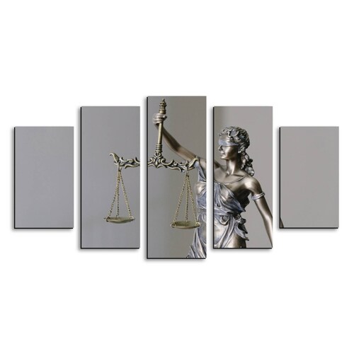 Cuadro decorativo Diosa de la Justicia Decoracion para Abogados Oficina 150x80cm 5 piezas