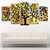 Cuadro decorativo Abstracto Árbol con Mariposas moderno decoración 150x80cm 5 piezas