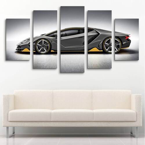 Cuadro decorativo Lamborghini Centenario Modelo Especial Auto Deportivo moderno decoración 150x80cm 5 piezas