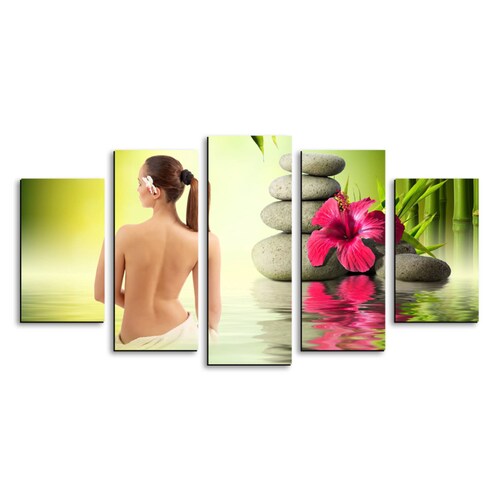 Cuadro decorativo Decoración para Spa moderno decoración 150x80cm 5 piezas
