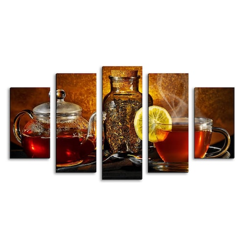 Cuadro decorativo Té de Limón Decoracion para Comedores y Restaurantes 150x80cm 5 piezas