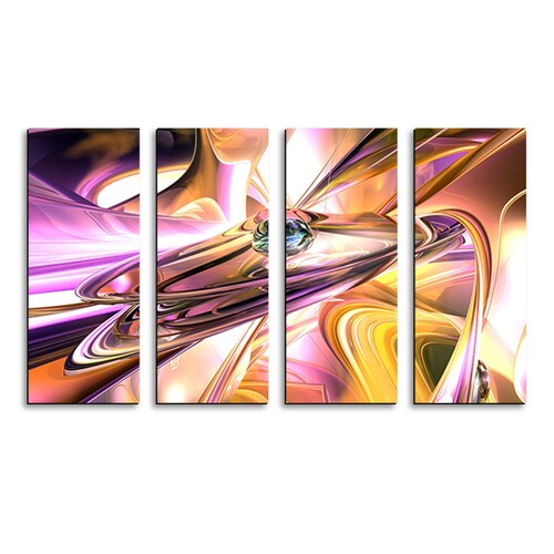Cuadro decorativo Abstracto Fractal Reflecciones 2 metros x 120cm Grandes Modernos 4 Piezas