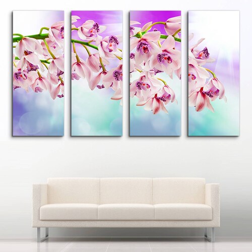 Cuadro decorativo Flores de Cerezo Japones 2 metros x 120cm Grandes Modernos 4 Piezas