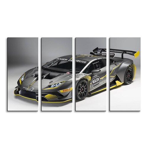 Cuadro decorativo Lamborghini Auto deportivo 2 metros x 120cm Grandes Modernos 4 Piezas