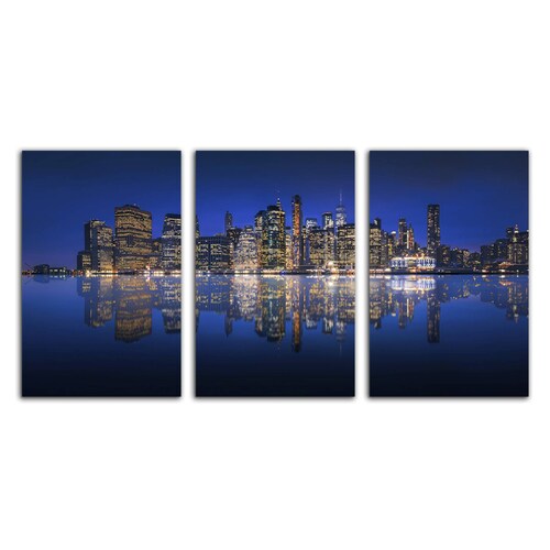 Cuadro decorativo Nueva York Paisaje Úrbano moderno decoración 168x86cm 3 piezas