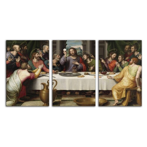 Cuadro decorativo Última Cena Arte Decoración Religiosa 168x86cm 3 piezas