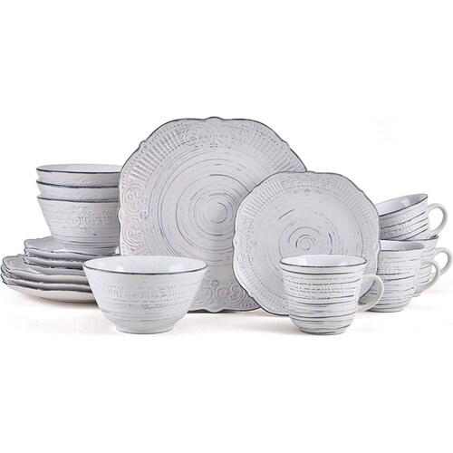 Set Vajilla Isabella Pfaltzgraff 16 Piezas Gris