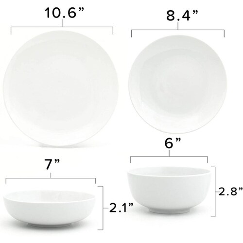 Juego De Vajilla De 16 Piezas De Porcelana Euro Ceramica