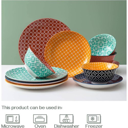 Set Vajilla Navidad Dowan 12 Piezas Porcelana Vibrante