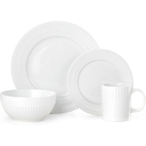 Set Vajilla Pfaltzgraff Cassandra 16pz Blanco