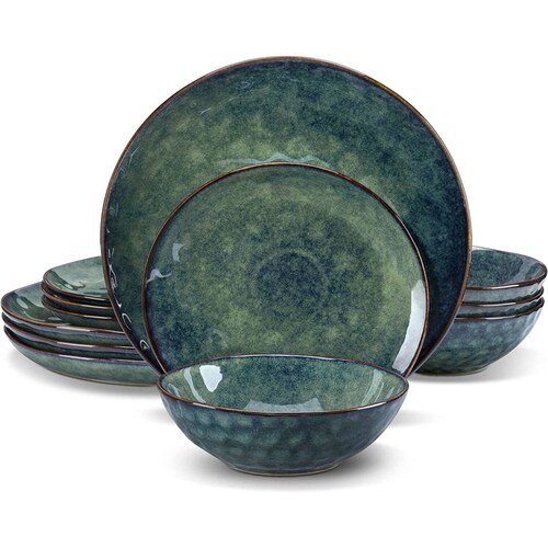 Set Vajilla Estrellada Vancasso, 12 Piezas, Verde