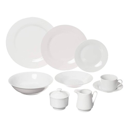 Set Vajilla Blanco Strawberry Street Simply Round 45 Piezas