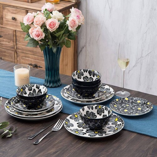 Set Vajilla Porcelana 12p Blanco Sagoskat