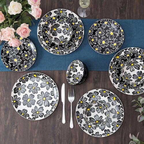 Set Vajilla Porcelana 12p Blanco Sagoskat
