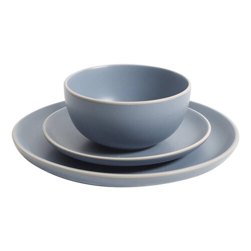Juego De Vajilla De 12 Piezas De Cerámica Gibson Home Azul