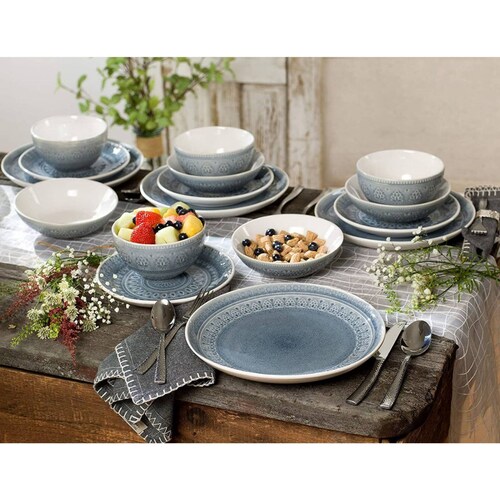 Juego De Vajilla De 16 Piezas De Cerámica Euro Ceramica Gris