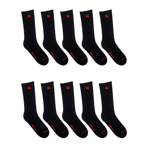 PAQUETE CALCETINES CALCETA CABALLERO WILSON SIN FELPA 10 PARES NEGRO LISO UNITALLA(25cm-29cm)