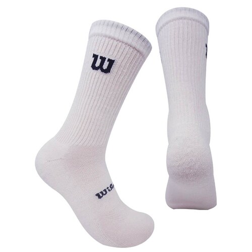 PAQUETE CALCETINES CALCETA CABALLERO WILSON MEDIA FELPA 10 PARES BLANCO LISO UNITALLA(25cm-29cm)