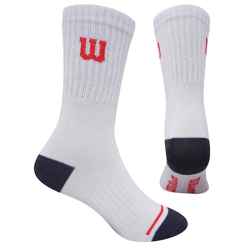 PAQUETE CALCETINES CALCETA NIÑO WILSON SIN FELPA 20 PARES BLANCO PT MEDIANO(17.5cm-21.5cm)