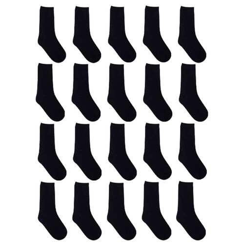 PAQUETE CALCETINES NIÑO LEE VESTIR 20 PARES NEGRO GRANDE(21.5cm-23cm)