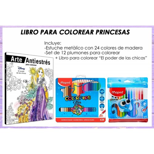 Libro Disney® Princesas Rapunzel Colorear + Colores.