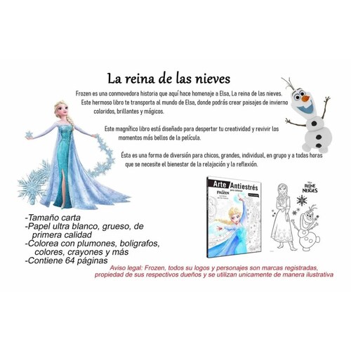 Libro Disney® Frozen Mandalas Colorear + Colores.