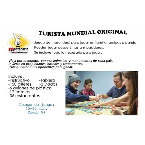 Turista Mundial Juego De Mesa Viaja Por El Mundo.