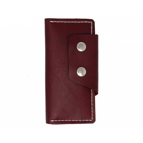 Cartera Larga con 2 botones Vino