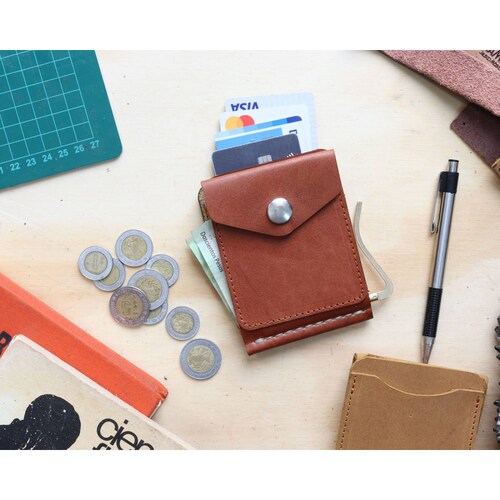 Cartera con clip Café