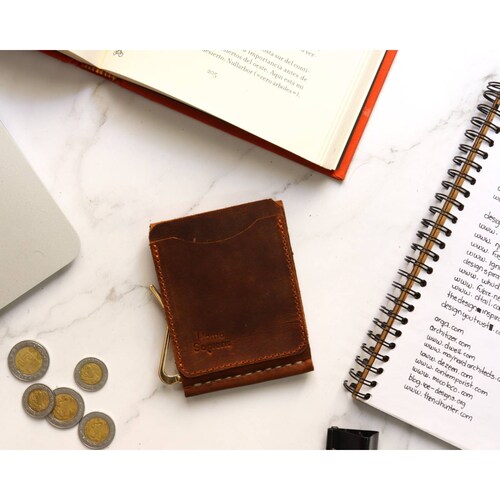 Cartera con clip  Crazy Cobre