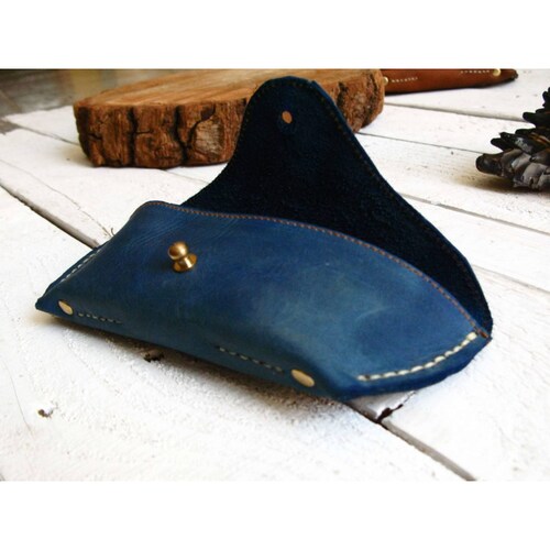 Estuche para lentes color azul