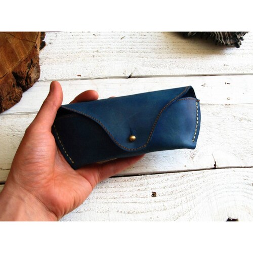 Estuche para lentes color azul